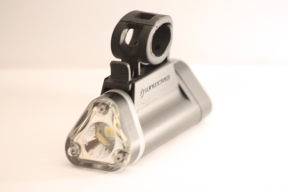 A clamp-on bike headlight